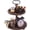 Brown-2 Tiered, variant on SNYNUXX Modern Farmhouse Wooden Decorative Three Tiered Round Trays Serving Tray Stand with Metal Handle in Fire Color