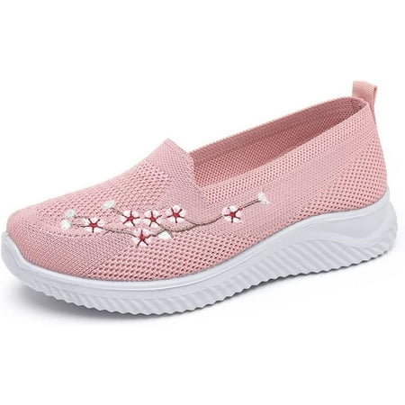 

Women Trainers Mesh Shoes Womens Slip-On Walking Shoes Fashion Running Casual Shoes Comfy Mesh Breathable Sandals (Color : Pink Size : 38)