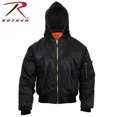 thumbnail image 1 of Rothco Hooded MA-1 Flight Jacket - Black, 1 of 3