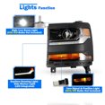 thumbnail image 6 of Headlight Assembly for 2016 2017 2018 2019 Chevy Silverado 1500 Xenon/HID,High Low Beam Headlight Replacement with Led DRL,Amber Turn Signal Lights,Passenger Side(Black Housing), 6 of 12