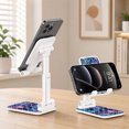 thumbnail image 4 of WIRESTER White Foldable Phone Stand for Desk, Adjustable Portable Cell Phone Holder for iPhone 17, 16, 15, 14 and Android Smartphones - Mosaic Mermaid Scale, 4 of 6