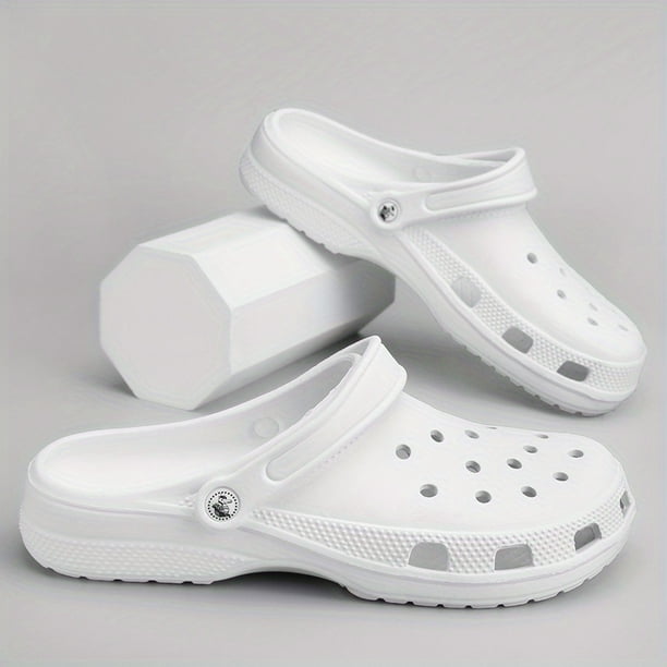 Zuecos para hombres, sandalias sin cordones con punta cerrada, zapatos para caminar con suela blanda hueca, zapatos para jardín al aire libre