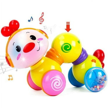 baby toys 6-12 months music pressing inches worm toy with glowing face caterpillar crawling educational toddler toy 12-18 months, suitable for 1 year old girls and boys