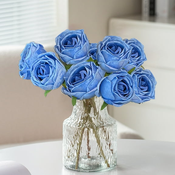 kladzum Fake Roses Artificial Flowers, Real Rose Bouquet Holiday Gifts Sevens Colors Optional Artificial Roses for Valentine's Day DIY Wedding Bouquet Table Centerpiece Home Decor