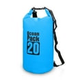 thumbnail image 1 of Sac Étanche de 20 L Bleu Pâle - PVC Rigide avec Coutures Soudées pour Randonnée en Rivière, Bateau, Rafting, Kayak et Plage – Protège l'Électronique, les Vêtements et les Collations de l'Eau, du Sable et de la Saleté, 1 of 6