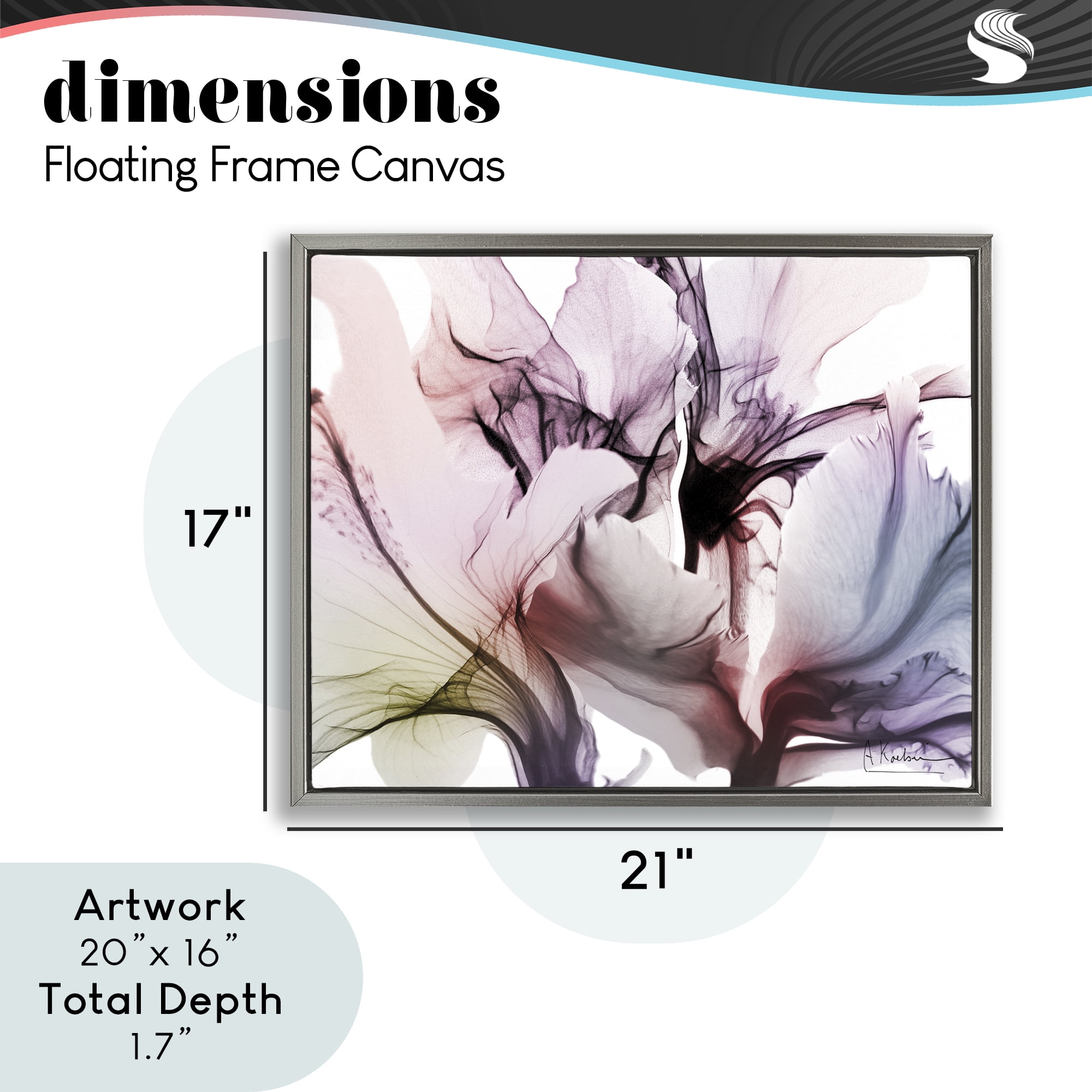 Stupell Industries Brilliant Song Flower Petals Gray Framed Floater Canvas Wall Art, design by Albert Koetsier