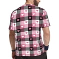 thumbnail image 2 of Wukai Heart Plaid Print Men's Short-Sleeved Mesh T-Shirt,Quick-Dry Short Sleeve Workout T-Shirt-6X-Large, 2 of 8