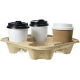 thumbnail image 4 of Drink Cup Carriers Disposable , 4 Cup Holders (300 Pack) Coffee Cups Trays , Paper Cardboard Holder for Delivery, 4 of 8