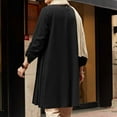 thumbnail image 3 of Ladies' Solid Color Casual Temperament Elegant Pleated Solid Color Round Neck Long Sleeved Pleated Round Neck Plus Size Top Oversized Tee for Women Tall Womens Shirts Women Casual Tee T Shirt Womens, 3 of 5