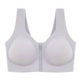thumbnail image 6 of vigerkar Zip Front Closure Bra Wireless Support Comfort Full Coverage Back Smoothing No Underwire Bralettes Seamless (Light Gray, 2XL), 6 of 9