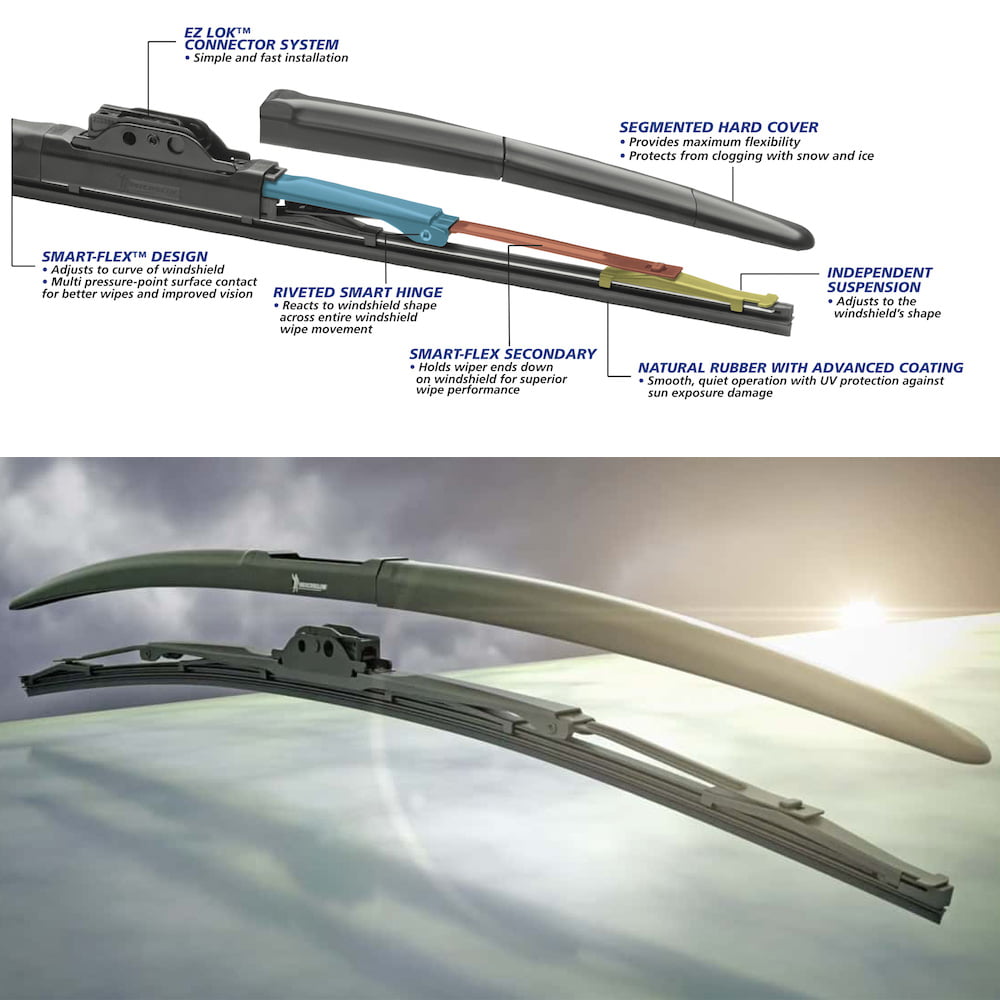 Michelin 14519 Cyclone Premium Hybrid 19 Wiper Blade With Smart-Flex Technology Pylon Wiper