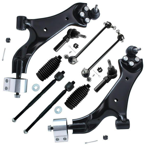 Detroit Axle - Front End 10pc Suspension Kit for 2008 2009 Saturn Vue, 2 Lower Control Arm w/Ball Joints, 4 Inner & Outer Tie Rods, 2 Sway Bars, 2 Boots, Replacement