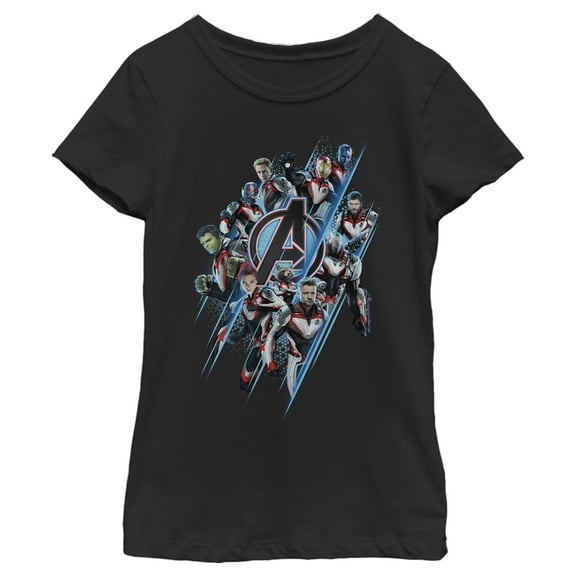 Girl's Marvel Avengers: Endgame Quantum Ready Streak Graphic Tee Black Large