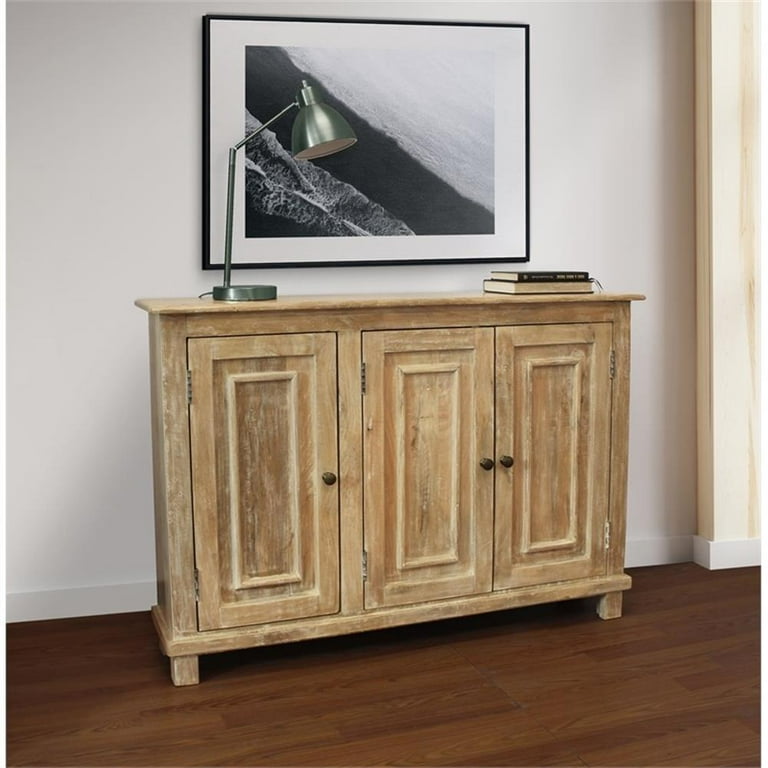 Jenna Accent Buffet Cabinet, 3-Door Solid Wood Sideboard Jenna Accent Buffet Cabinet, 3-Door Solid Wood Sideboard