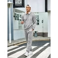 thumbnail image 3 of Coshow Men's 2 Piece Hoodie Sportswear Long Sleeve Casual Set Jogger Sports Set, 3 of 5
