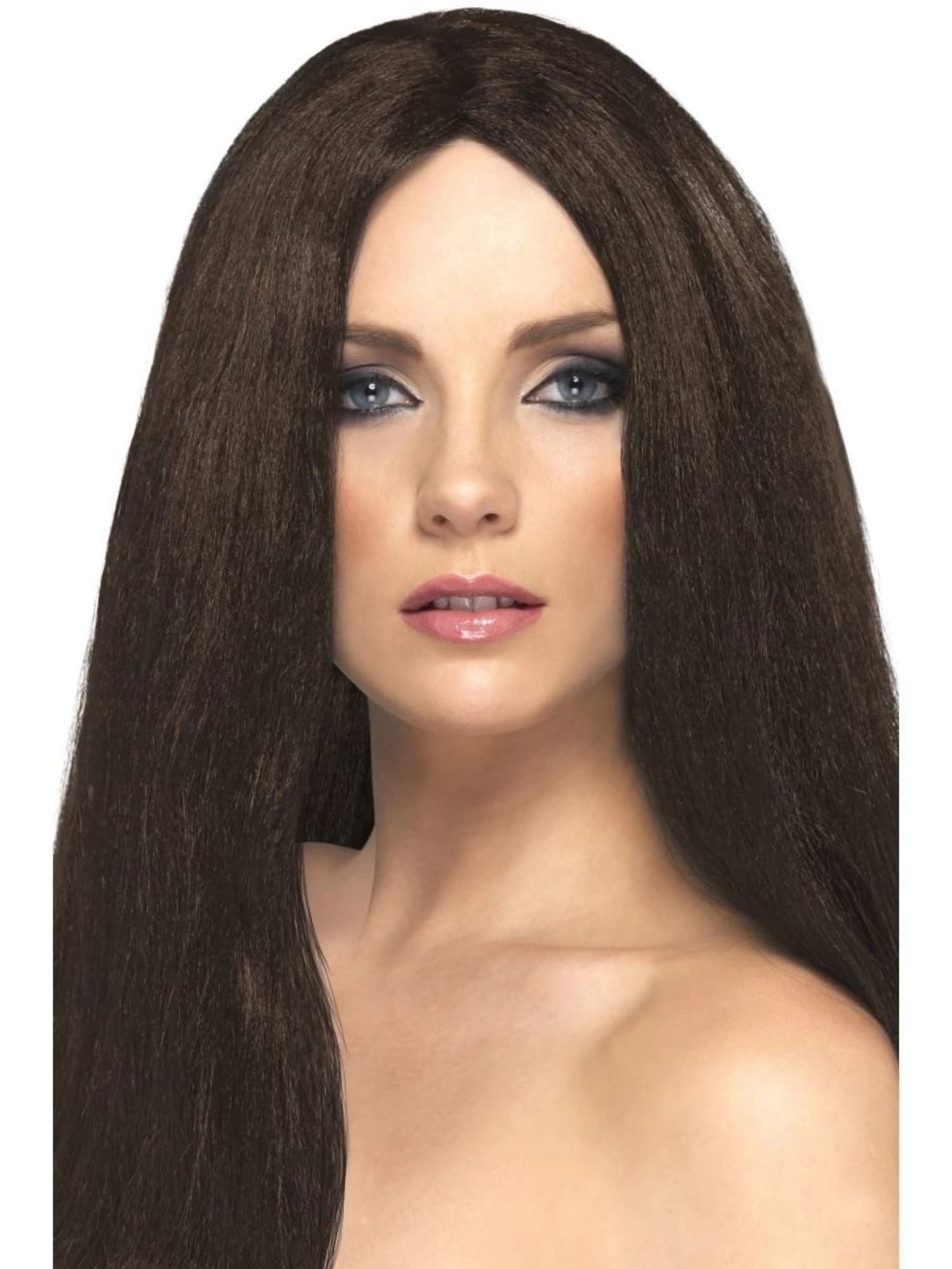 26&quot; Brown Flirty Straight Long Star Style Women Adult Halloween Wig