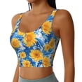 thumbnail image 2 of Pofeuu Ocean Wave Sunflower Print Sports Bra for Women Sexy Vest Yoga Running Gym Fitness Crop Bras Tops-XX-Large, 2 of 8