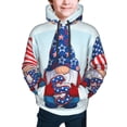 thumbnail image 2 of Bingfone Cute Gnomes in USA1 Pattern Youth Classic Hoodies Soft Hooded Pullover Sweatshirts for Girls and Boys, 2 of 6