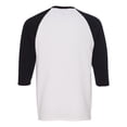 thumbnail image 3 of Heavy Cotton Raglan Three-Quarter Sleeve T-Shirt, XL, White/Black, 3 of 3