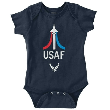 

US Air Force Military Aircraft Jet Romper Boys or Girls Infant Baby Brisco Brands 24M