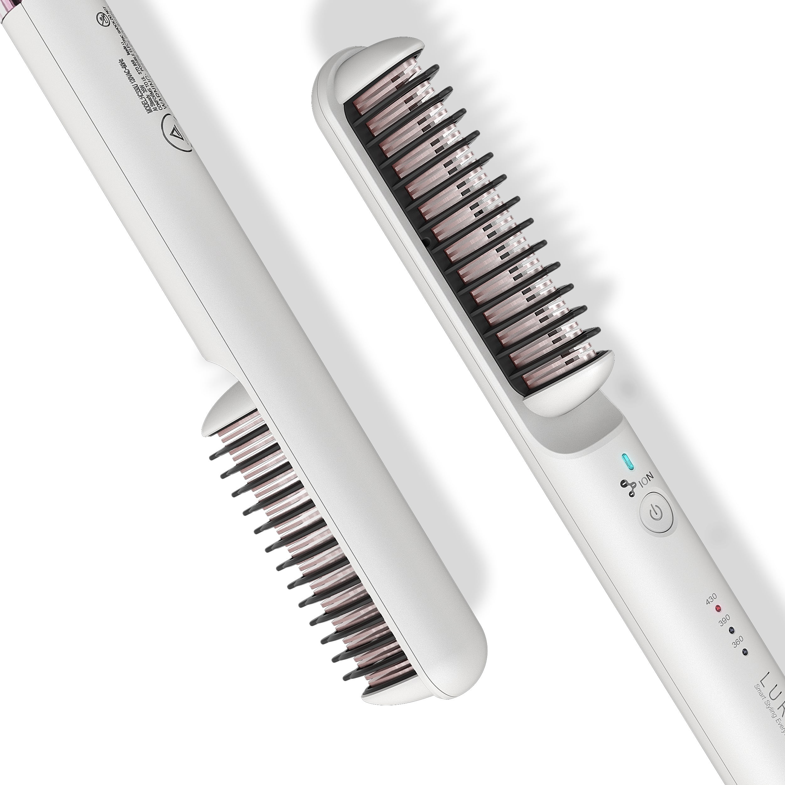 Lura Ceramic Hair Straightener Brush, Flat Electric Tool, Negative