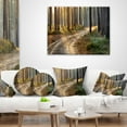 thumbnail image 4 of Designart Road in Thick Morning Forest - Landscape Photo Throw Pillow - 18x18, 4 of 5