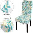 thumbnail image 4 of Leaf Chair Covers Beautiful Blue Yellow Branch Chair Covers Set of 6 for Dining Room Dining Chair Slipcover Washable Removable for Kitchen Hotel Universal Size, 4 of 4
