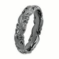 thumbnail image 3 of Sterling Silver Stackable Expressions Bande Sculptée Plaquée Noire Taille 9, 3 of 3