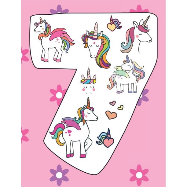 7: Alicorn Unicorn Themed Activity Book for #7 Seven Year Old: Coloring Pages, Dot Grids ...
