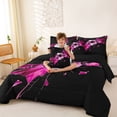 thumbnail image 3 of Castle Fairy Pink Soccer Full Size Bedding Sets 7 Pieces, Sport Theme Shattered Plaid Full Size Bed in a Bag,Black Reversible, 3 of 7