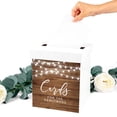 thumbnail image 4 of Koyal Wholesale Sturdy White Wedding Day Card Box Rustic Wood with String Lights Wedding Gift Boxes for Cards, 4 of 5