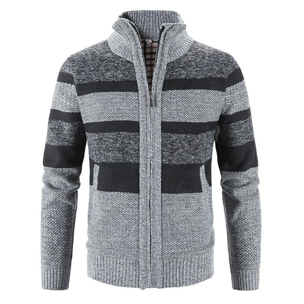 fleece lined mens cardigan