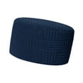 thumbnail image 4 of Round Ottoman Slipcover Stretch Footstool Protector Soft Polyester Spandex Cover for Living Room Bedroom, 4 of 9