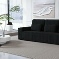 thumbnail image 4 of BSHTI Classic Corded Comfort Sofa with Pillows, Three-seater sofa, Corduroy Upholstery, removable back cushions, Easy to assemble, Black, 4 of 14