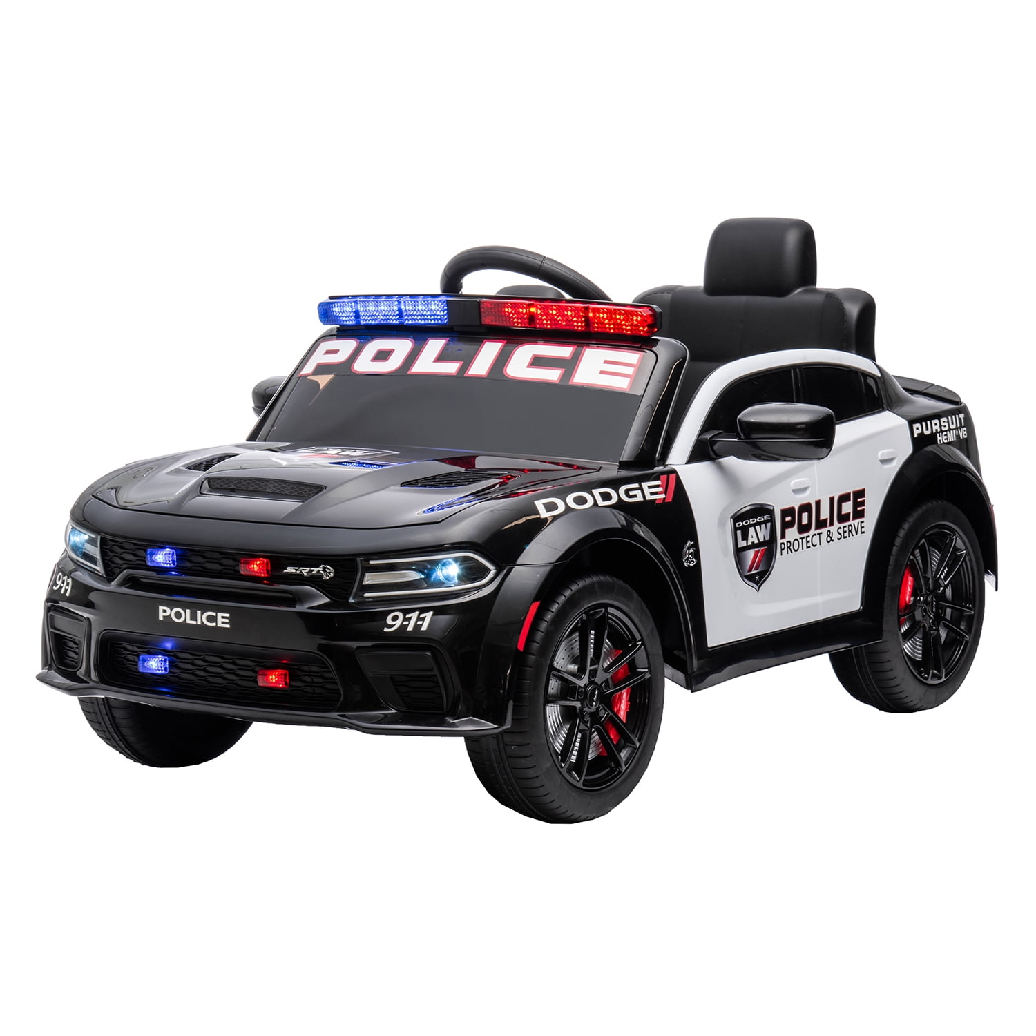 CIPACHO 12V Ride On Police Car, Licensed Dodge Charger Electric Cop Car for Kids, Battery Powered Ride On Truck Vehicle for Boys Girls, Black CIPACHO 12V Ride On Police Car, Licensed Dodge Charger Electric Cop Car for Kids, Battery Powered Ride On Truck Vehicle for Boys Girls, Black