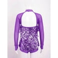 thumbnail image 4 of YEAHDOR Girls Shiny Sequins Leotard Tiered Tassels Jazz Latin Dance Short Unitard Ballerina Costume, 4 of 7