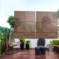 thumbnail image 4 of Elevens Decorative Privacy Screen Outdoor Divider with Stand Metal Corten Steel 76" x 47.2" x 15.7" Brown, 4 of 5