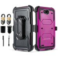 thumbnail image 1 of Value Pack for 5.5" LG XPower2 Combo Holster Belt Clip Kickstand Dual Layer Protective Case Raised Bevel Design Enhance Camera and Screen Protection Shockproof Heavy Duty Bumper Case + [Purple], 1 of 4