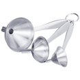 thumbnail image 1 of Embudo de acero inoxidable de 3 piezas, embudo de cocina con mango largo para transferir líquidos, embudo peque?o para aceites esenciales, especias en polvo, embotellado ZefeiWu 8390612526916, 1 of 1