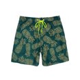 thumbnail image 3 of New Boys Mens Swimming Trunks Swim Shorts Board Shorts With Pockets Print Swimwear Beachwear Underwear Swimsuit Beach Pants Casual Quick Dry Bathing Suit Surfing Green Pineapple Print XL, 3 of 8