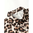 thumbnail image 4 of Men's 2 Piece Outfits Leopard Print Outfit Button Up Short Sleeve Shirt and Drawstring Shorts Set, 4 of 6