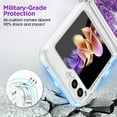 thumbnail image 4 of for Samsung Z Flip 5 Case Glitter, Shockproof Clear TPU Liquid Glitter Case, Bling Purple Glitters Case for Samsung Z Flip 5 for Women, 4 of 7