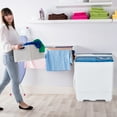 thumbnail image 4 of Gymax Portable Semi-automatic Washing Machine 26 lbs Twin Tub Laundry Washer Blue, 4 of 10