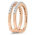 thumbnail image 2 of Dazzlingrock Collection 0.50 Carat (ctw) 14K Round Diamond Ladies Anniversary Guard Double Ring 1/2 CT, Rose Gold, Size 6.5, 2 of 10