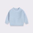 thumbnail image 1 of 2023 New Baby Sweaters Autumn Winter Solid Color Knitted Sweater for Baby Toddler Loose Round Neck Kids Outwear Baby Clothes, 1 of 6