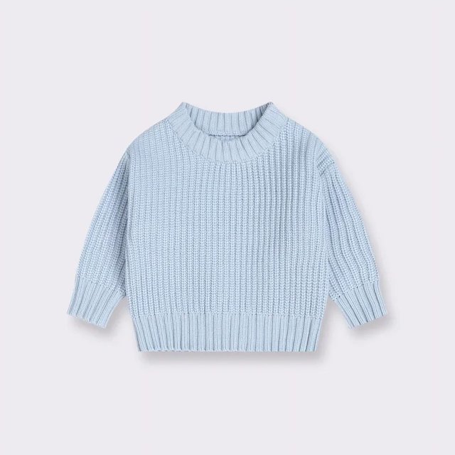 2023 New Baby Sweaters Autumn Winter Solid Color Knitted Sweater for Baby Toddler Loose Round Neck Kids Outwear Baby Clothes