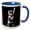 Blue/White, variant on 3drose, Kitten Dressed as a Baseball Player with a Bat, 15oz Mug