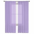 thumbnail image 3 of ERUNPONLY Purple Sheer Curtains 72 Inch Length 2 Panels Set, Modern Pure Lavender Purple Voile Window Treatment Rod Pocket Curtains Sheers Drapes for Bedroom/Living Room/Kitchen 52"x72"x2, 3 of 7