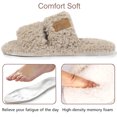 thumbnail image 3 of Northblanc Womens Fuzzy Open-toe Slippers Soft Comfy Memory Foam Indoor House Shoes, 3 of 9