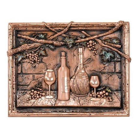 Mediterranean Vines & Bottles Backsplash & Mural Tile, Copper